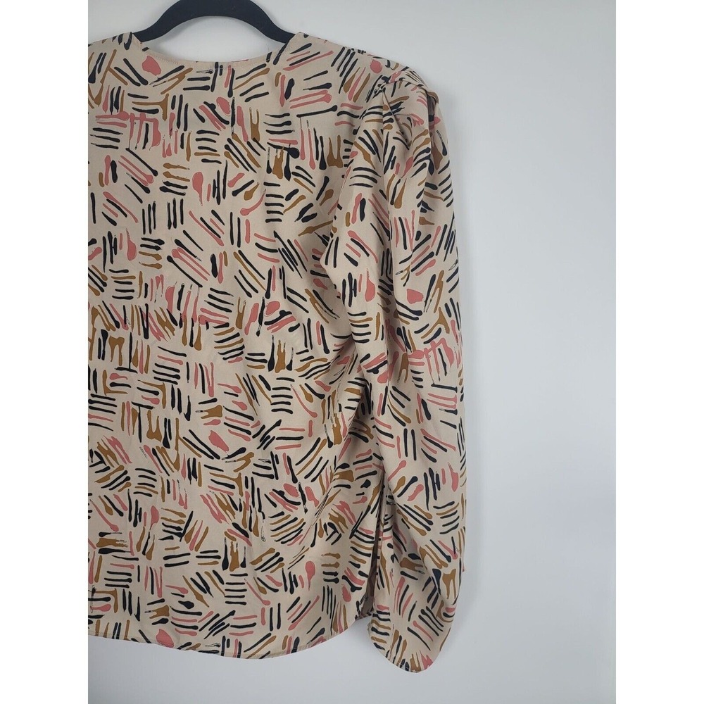 Cabi Artsy Blouse M‎ Womens multicolor Shoulder Pads Long Sleeve Art To Wear - Picture 9 of 9